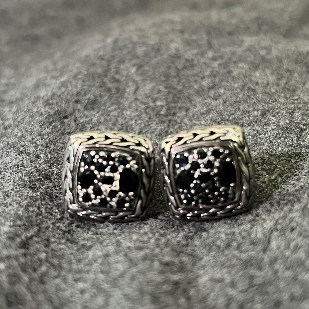 SOLD John Hardy Black Sapphire / .925 Silver Cufflinks